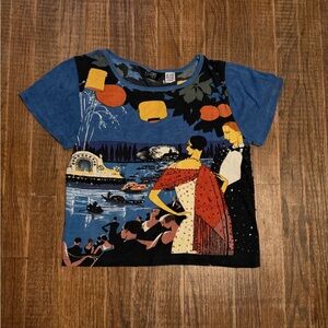 Desigual Blue and Orange Graphic Kids Tee